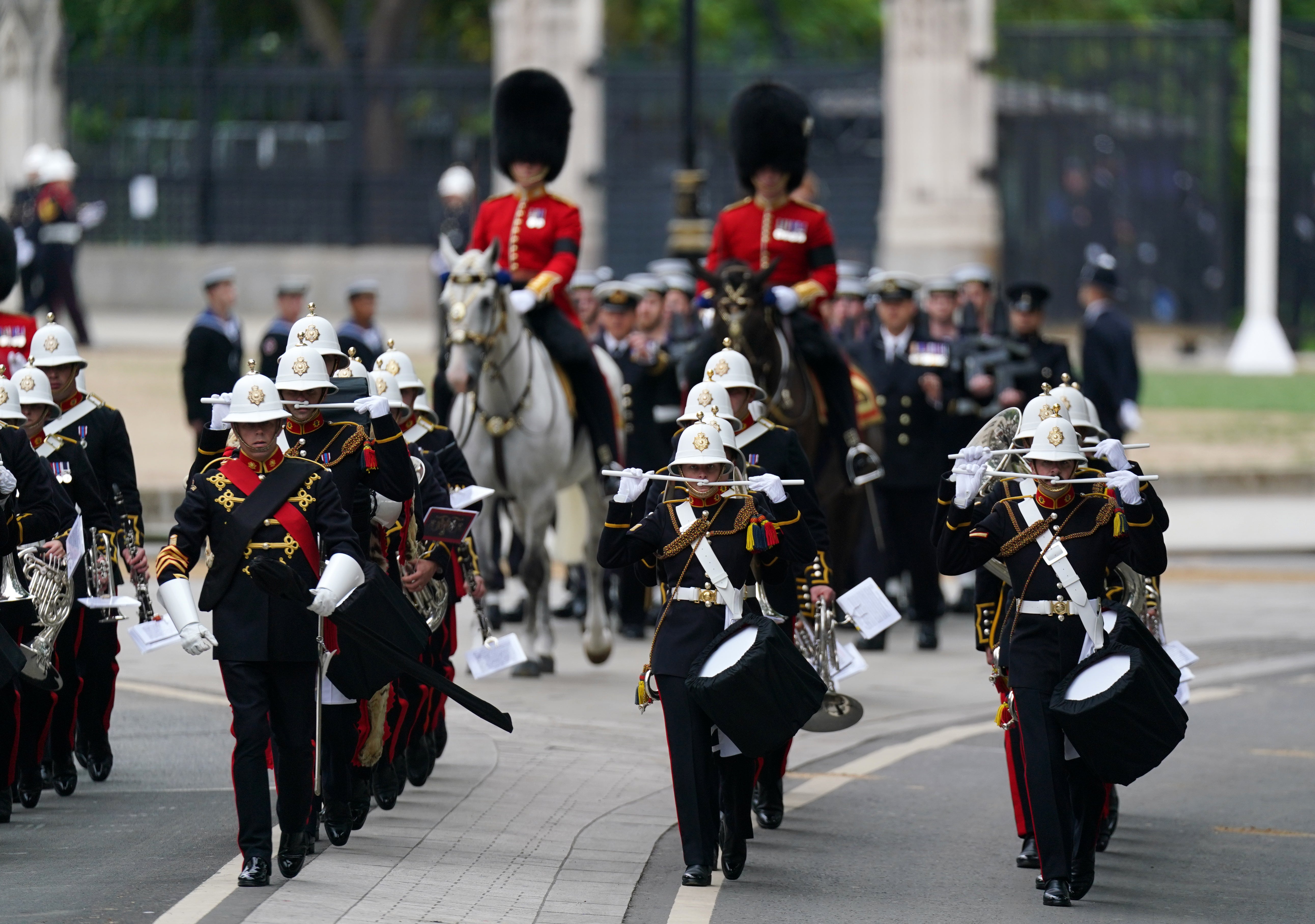 A view of the procession ahead of the State Funeral (Andrew Milligan/PA)