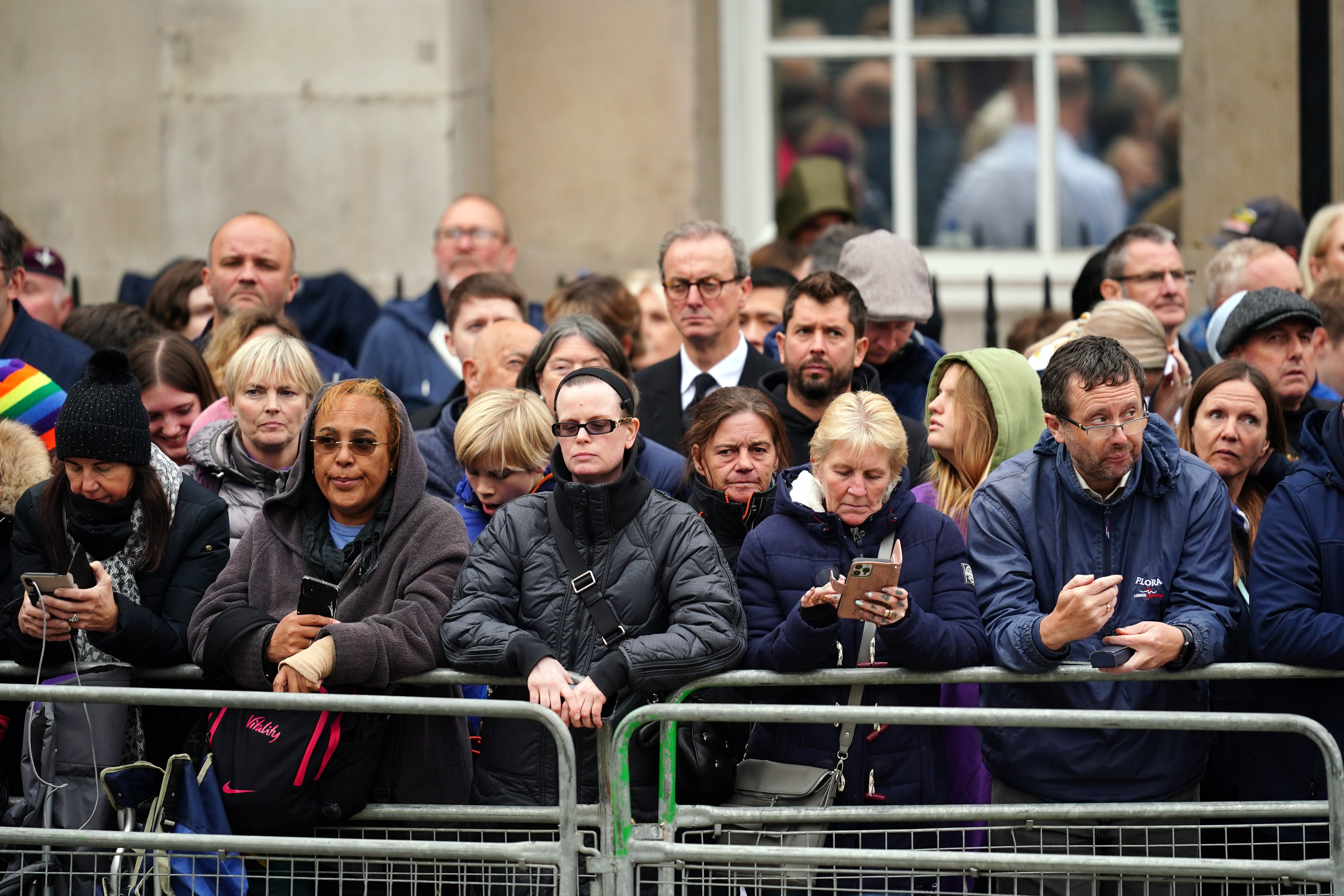 The crowd in Whitehall ahead of the state funeral of the Queen (David Davies/PA)