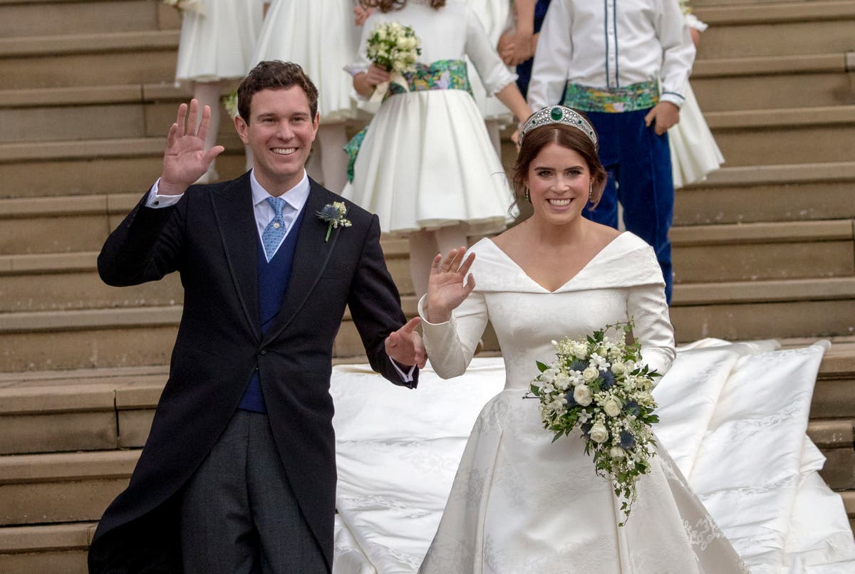 &lsquo;Four years and counting&rsquo;: Princess Eugenie shares Jack Brooksbank wedding photo to celebrate fourth anniversary