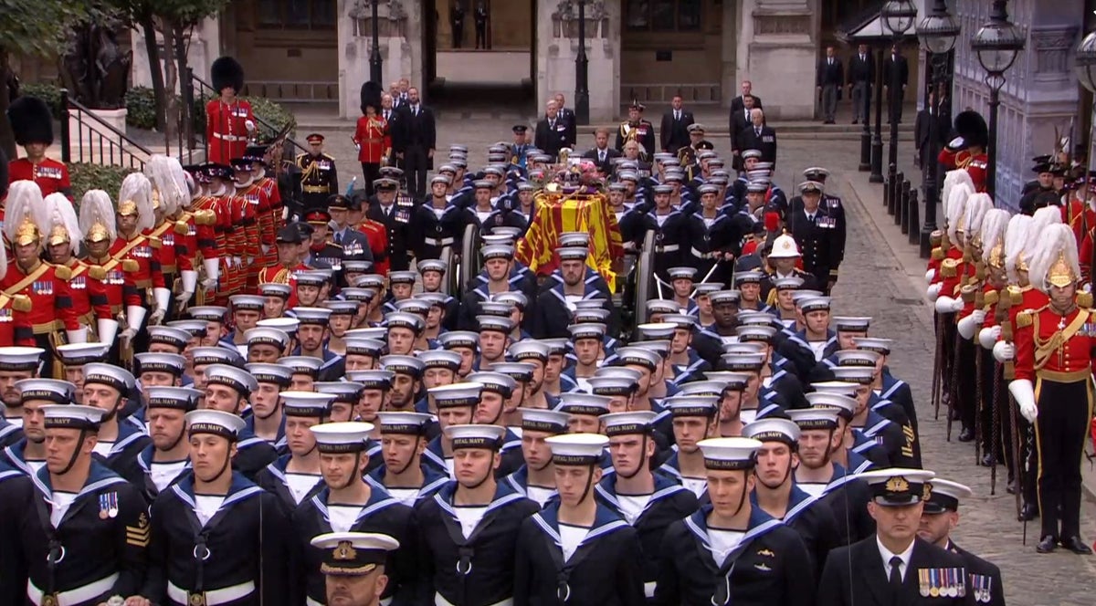 Queen’s state funeral begins after King Charles leads coffin procession to Westminster Abbey