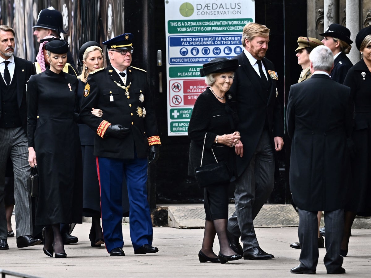 Princess Charlene of Monaco wears black dress and veil to Queen Elizabeth II’s funeral