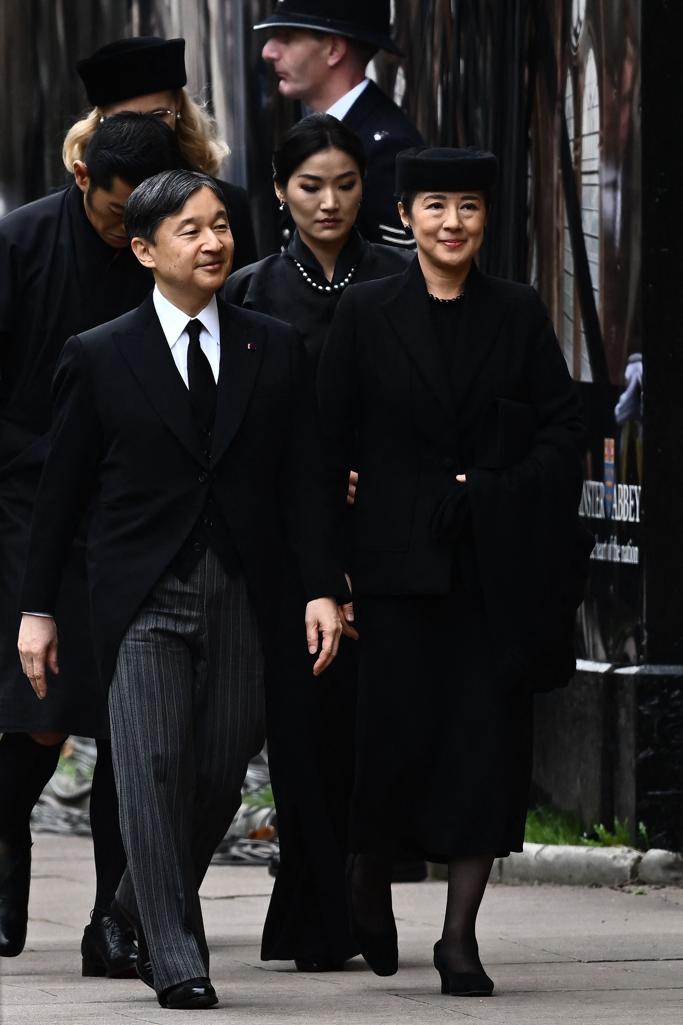 Japan's Emperor Naruhito and Japan's Empress Masak attend the funeral