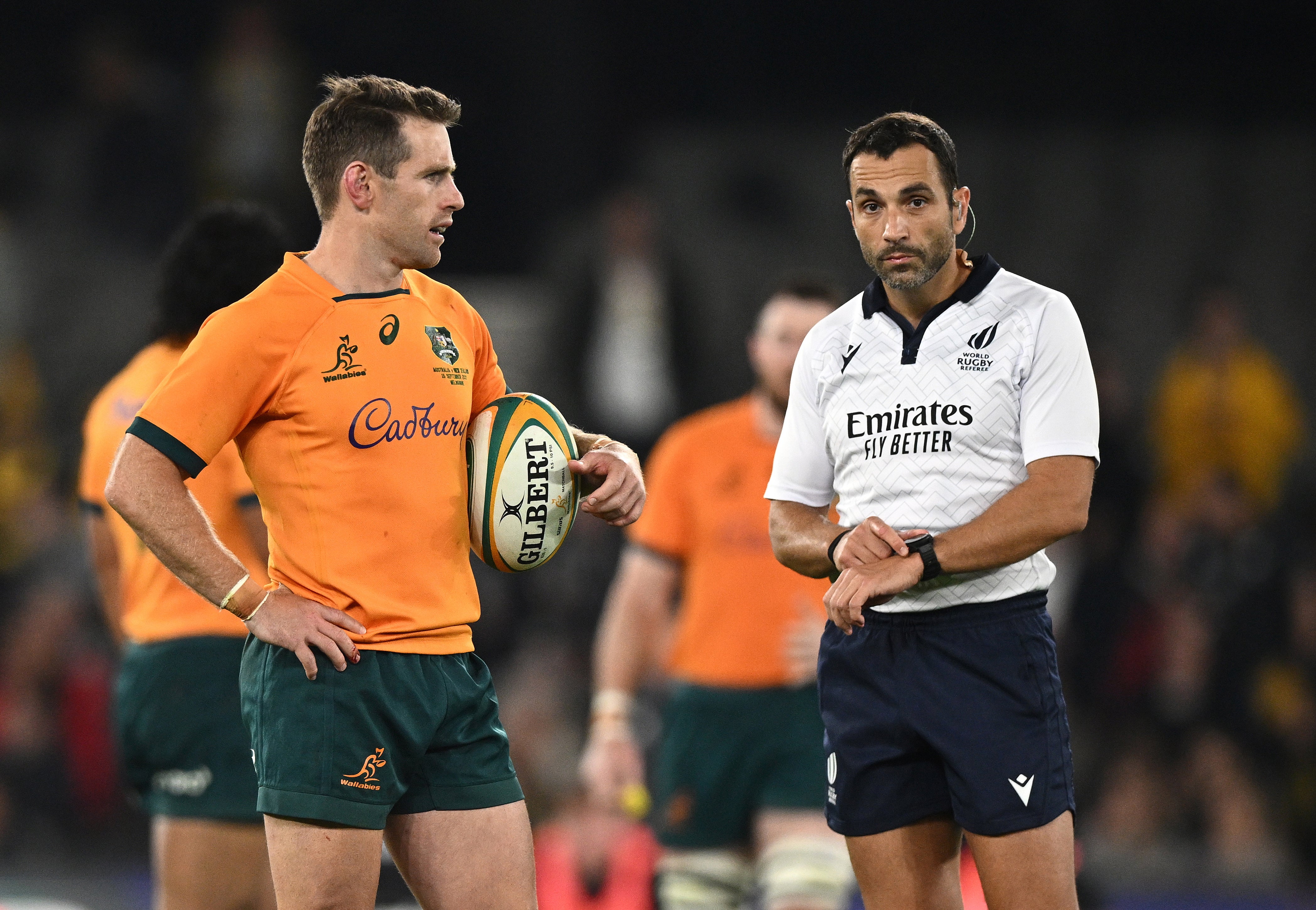 French referee Mathieu Raynal penalised Bernard Foley for holding up the game on Thursday