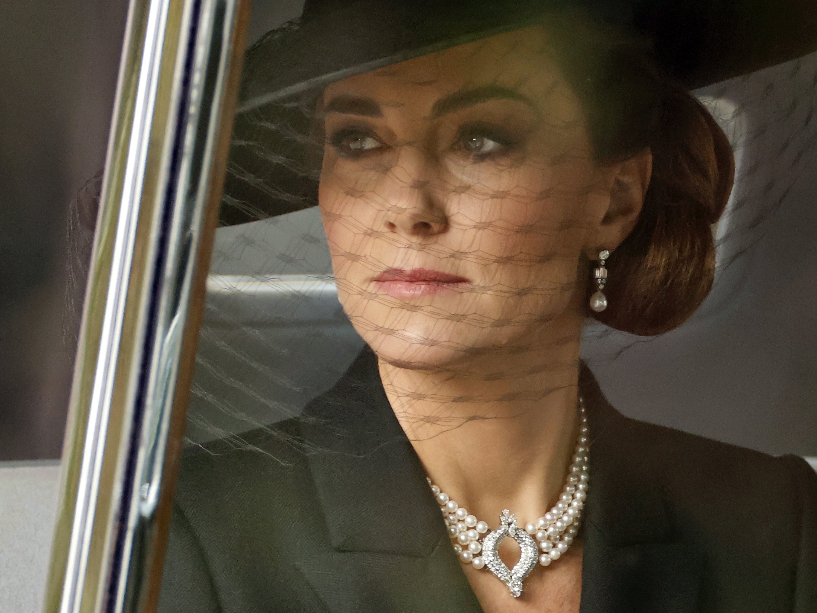 The Princess of Wales on her way to the State Funeral of Queen Elizabeth II in London