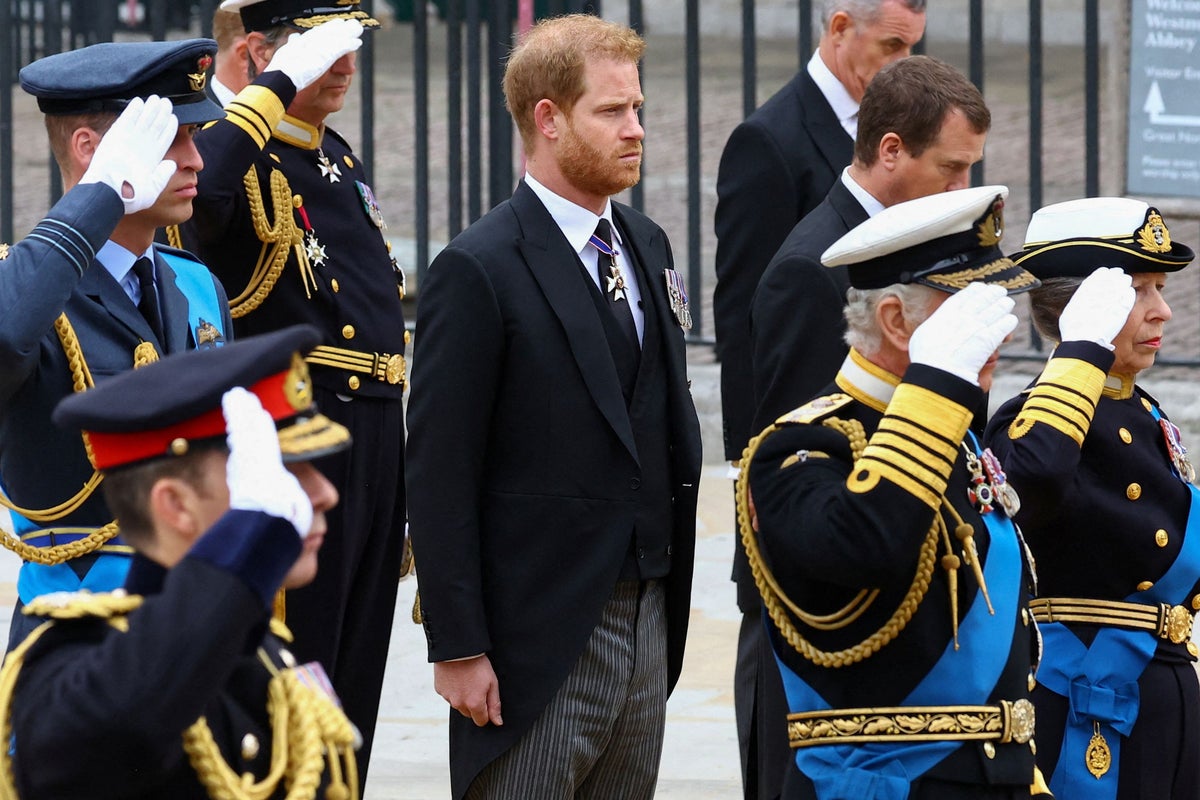 Why Prince Harry was denied right to salute at Queen's funeral | The Independent