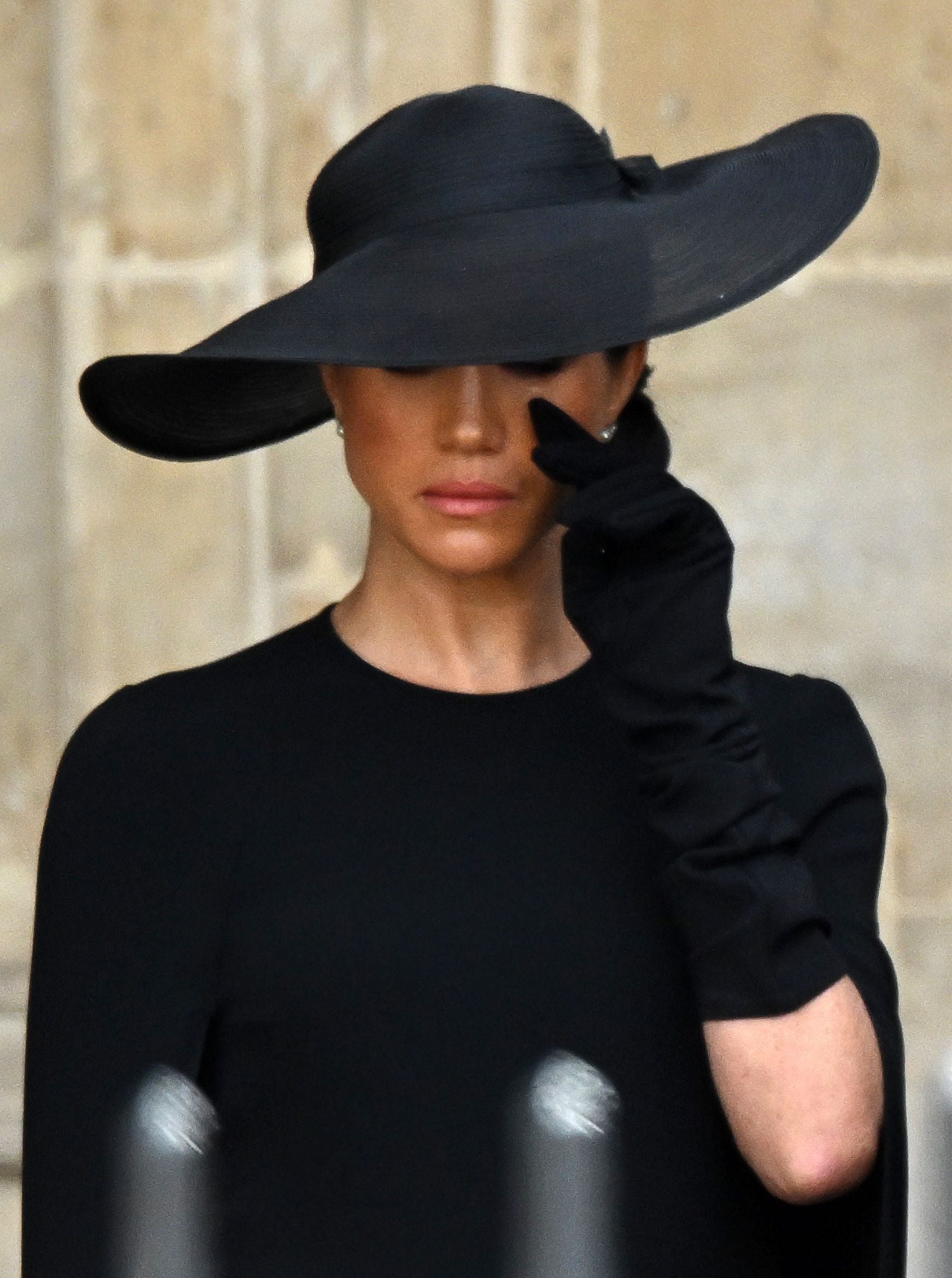 Meghan Markle Wipes Away Tears During Queens Funeral