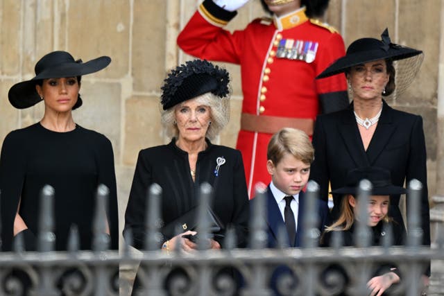 <p>The royal family after the funeral service</p>
