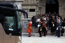 ‘School trip energy’: World leaders take bus to Queen’s funeral as Joe Biden arrives in armoured limousine