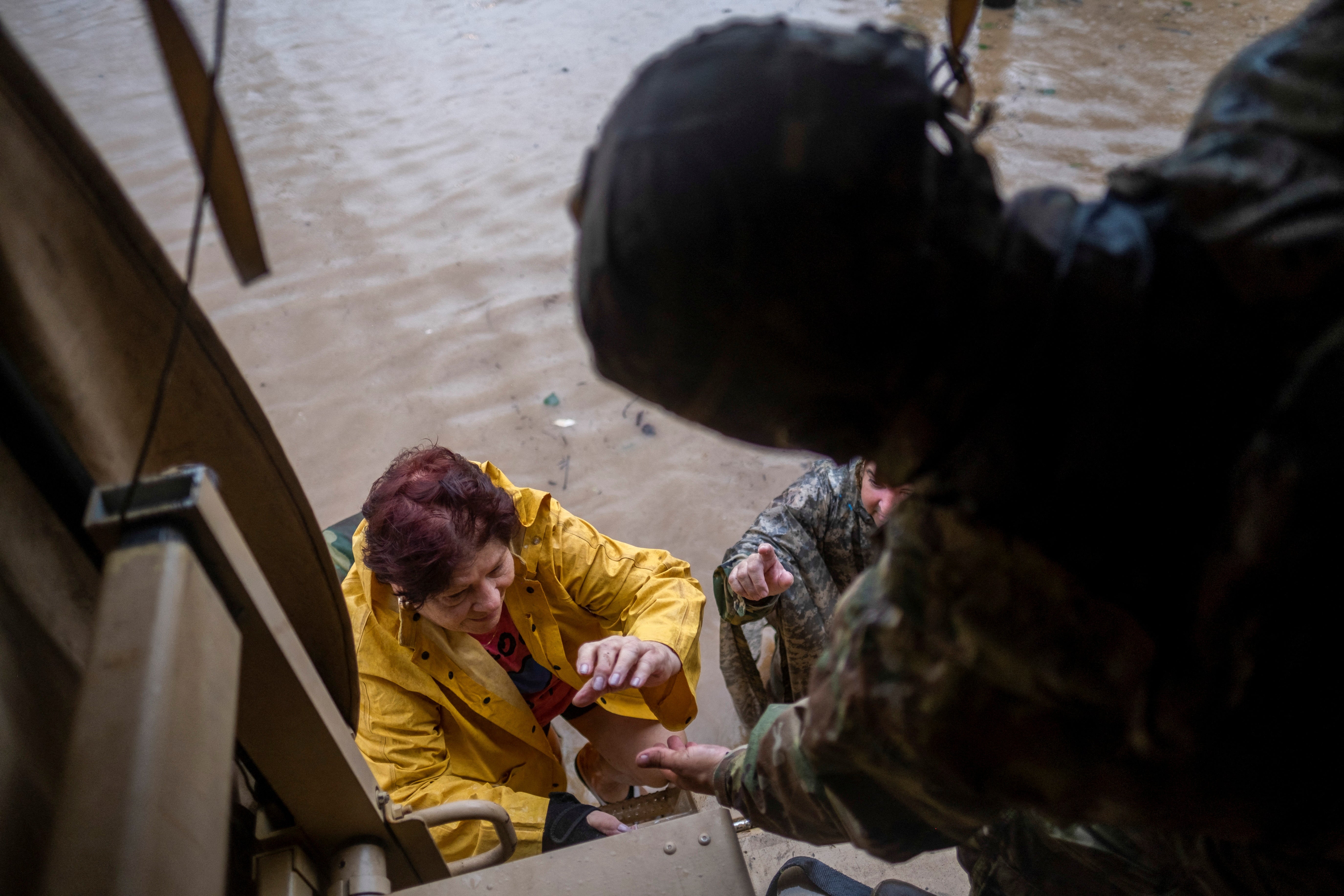 The National Guard rescues a woman in Salinas, Puerto Rico after Hurricane Fiona