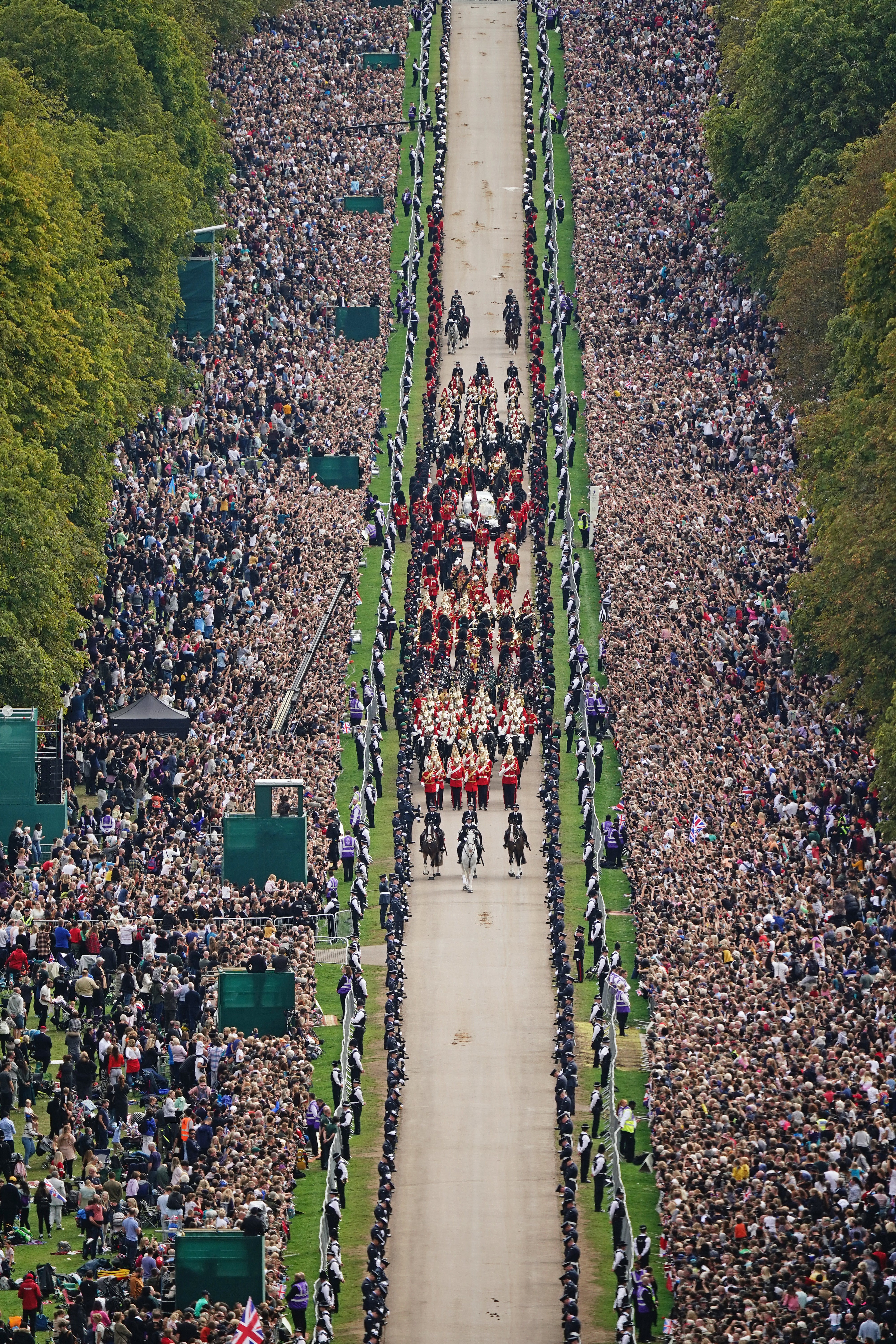The procession travels up the Long Walk in Windsor (Aaron Chown/PA)