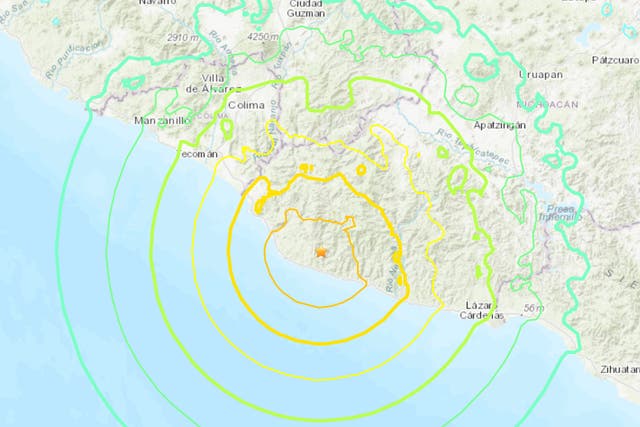 <p>A map showing the epicentre of a 7.6 magnitude earthquake that struck Mexico on 19 September</p>