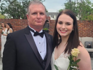 Allison Rice with her father Paul