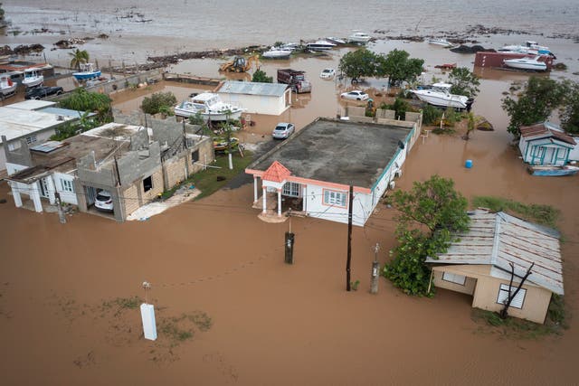 <p>Flooded homes in Salinas, Puerto Rico after Hurricane Fiona swept through</p>