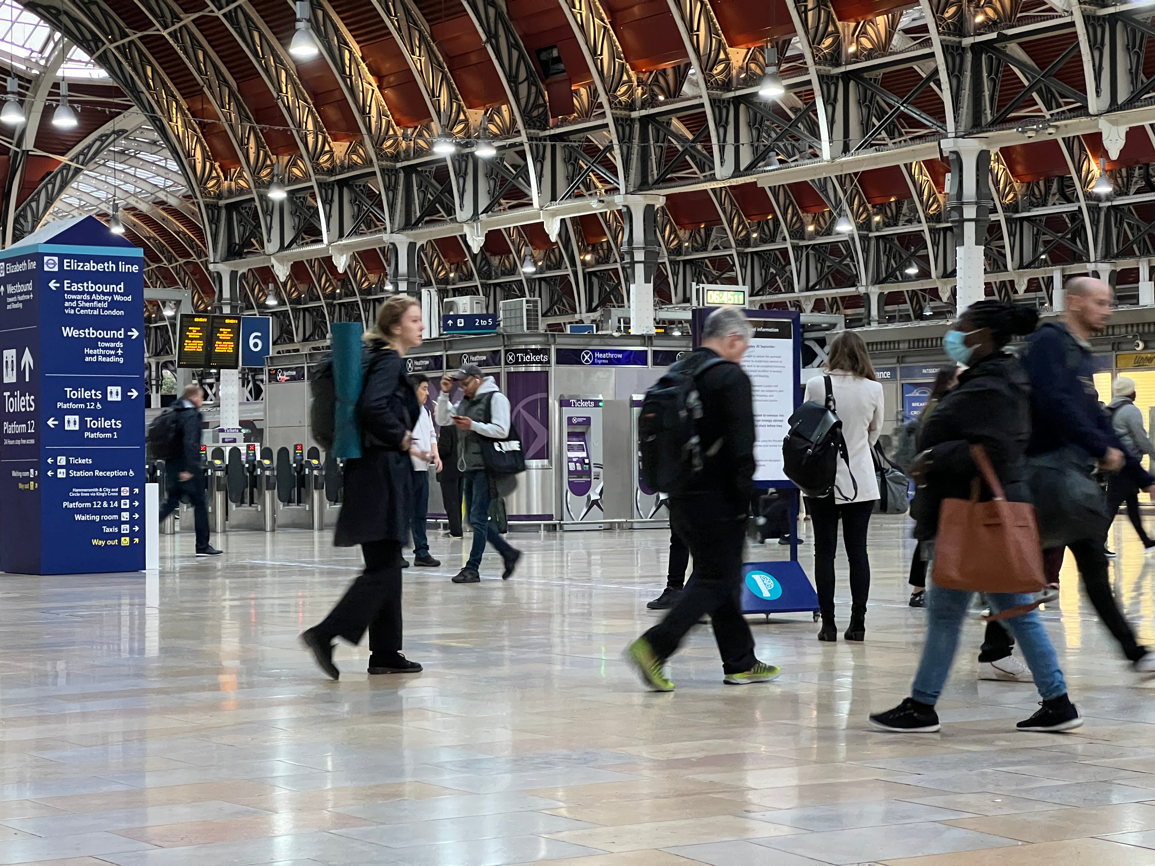Going nowhere: London Paddington station at the height of the Tuesday morning rush hour