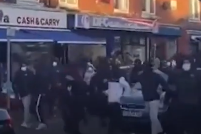 <p>Leicester riots</p>