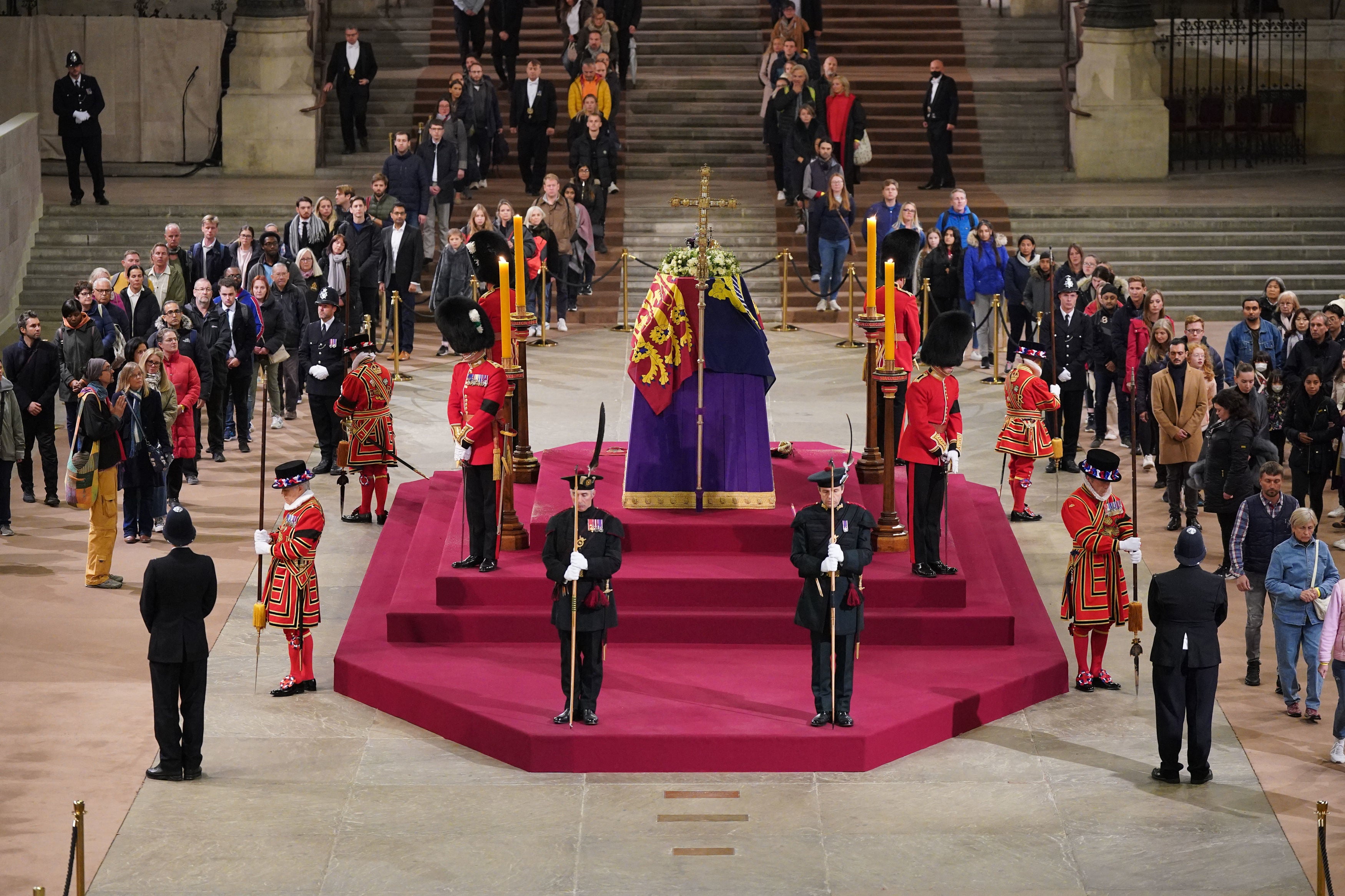 The Queen’s coffin lying-in-state at Westminster Hall
