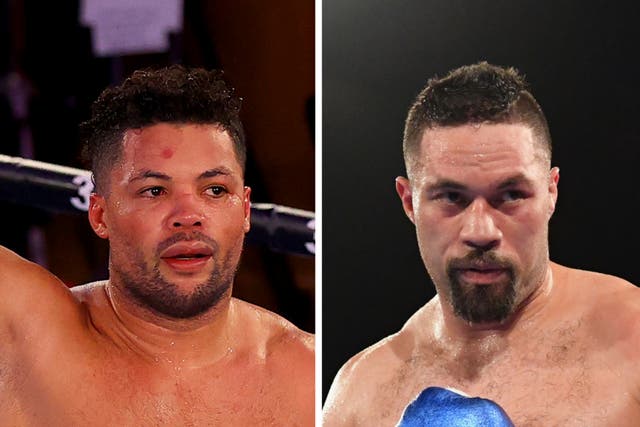 <p>Joe Joyce (left) and Joseph Parker are set to square off in Manchester</p>