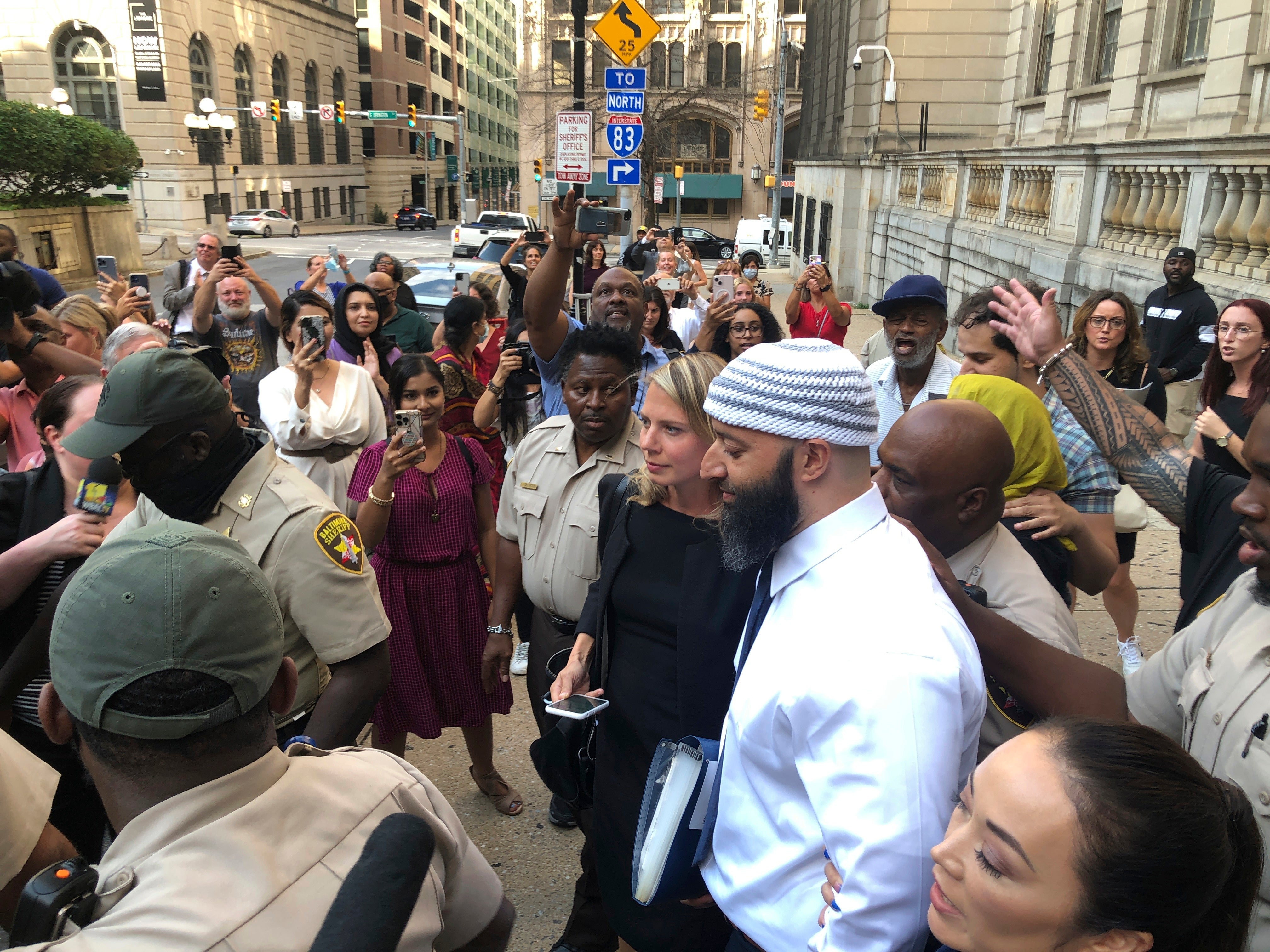 Adnan Syed leaves the courthouse on Monday