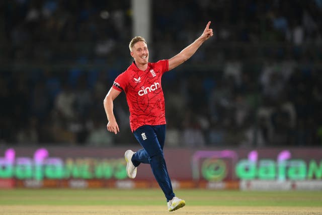 <p>Luke Wood took three for 27 in the opening T20 </p>