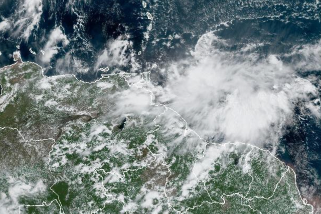 <p>This storm system off the coast of South America has potential become a tropical storm in the southern Caribbean by later this week</p>