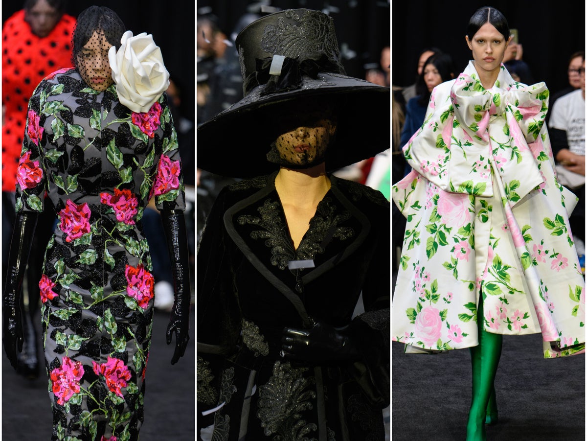Richard Quinn concludes London Fashion Week with futuristic florals and a tribute to Queen Elizabeth II