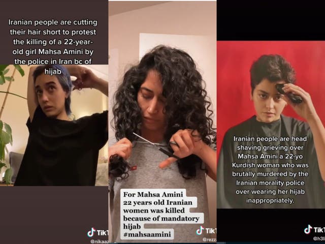 <p>Iranian women on TikTok are cutting their hair, shaving their heads and burning their hijabs in protest of Mahsa Amini’s death</p>
