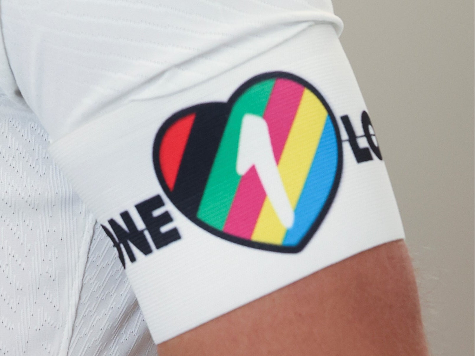 The OneLove armband that will be worn at the Qatar World Cup