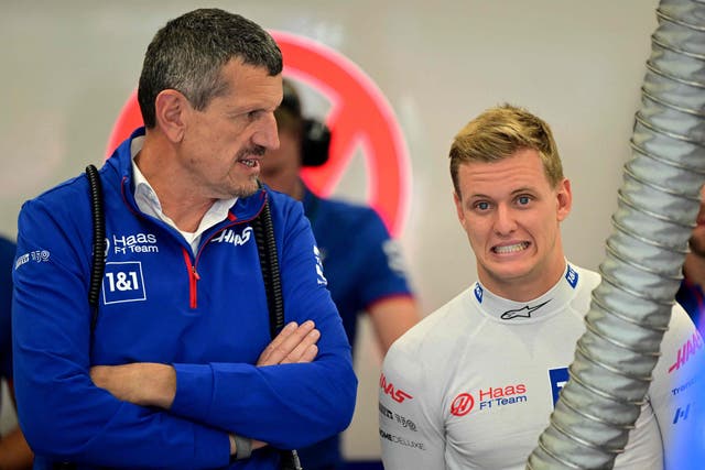 <p>Mick Schumacher and Haas boss Guenther Steiner will have to work out the German driver’s future </p>