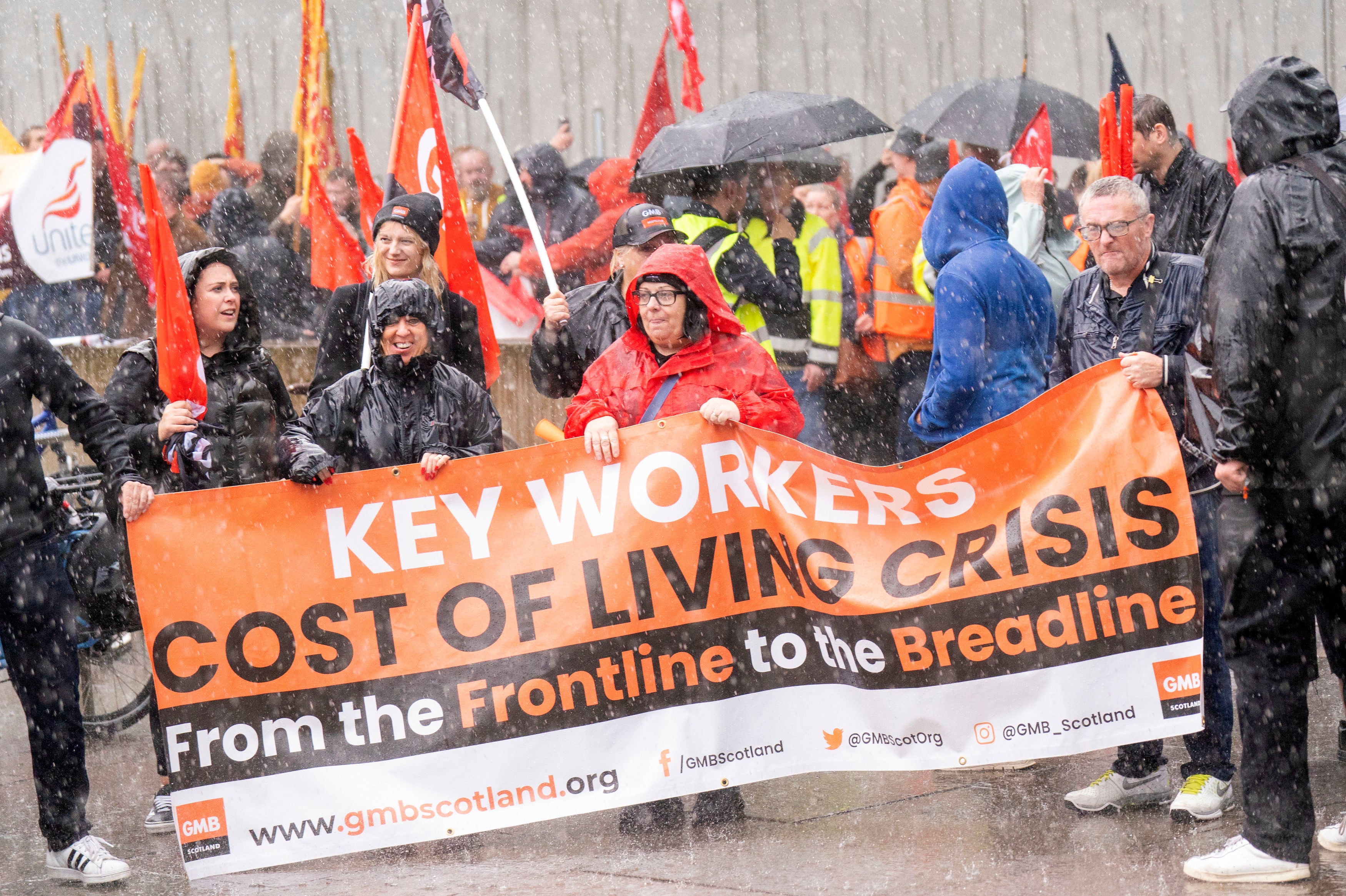 People take part in the pay rise protest