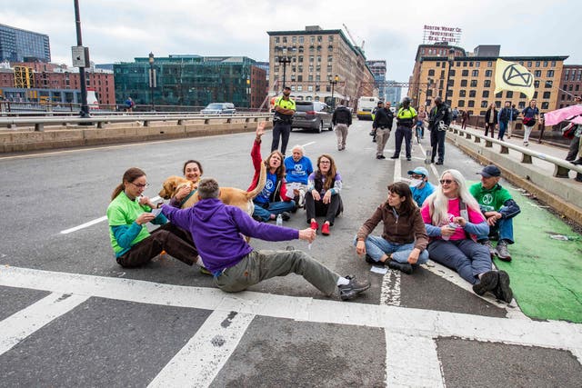 <p>Activists in Boston, Massachusetts </p>
