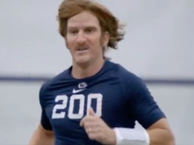<p>Eli Manning tries out for college football team while disguised as ‘Chad Powers’</p>