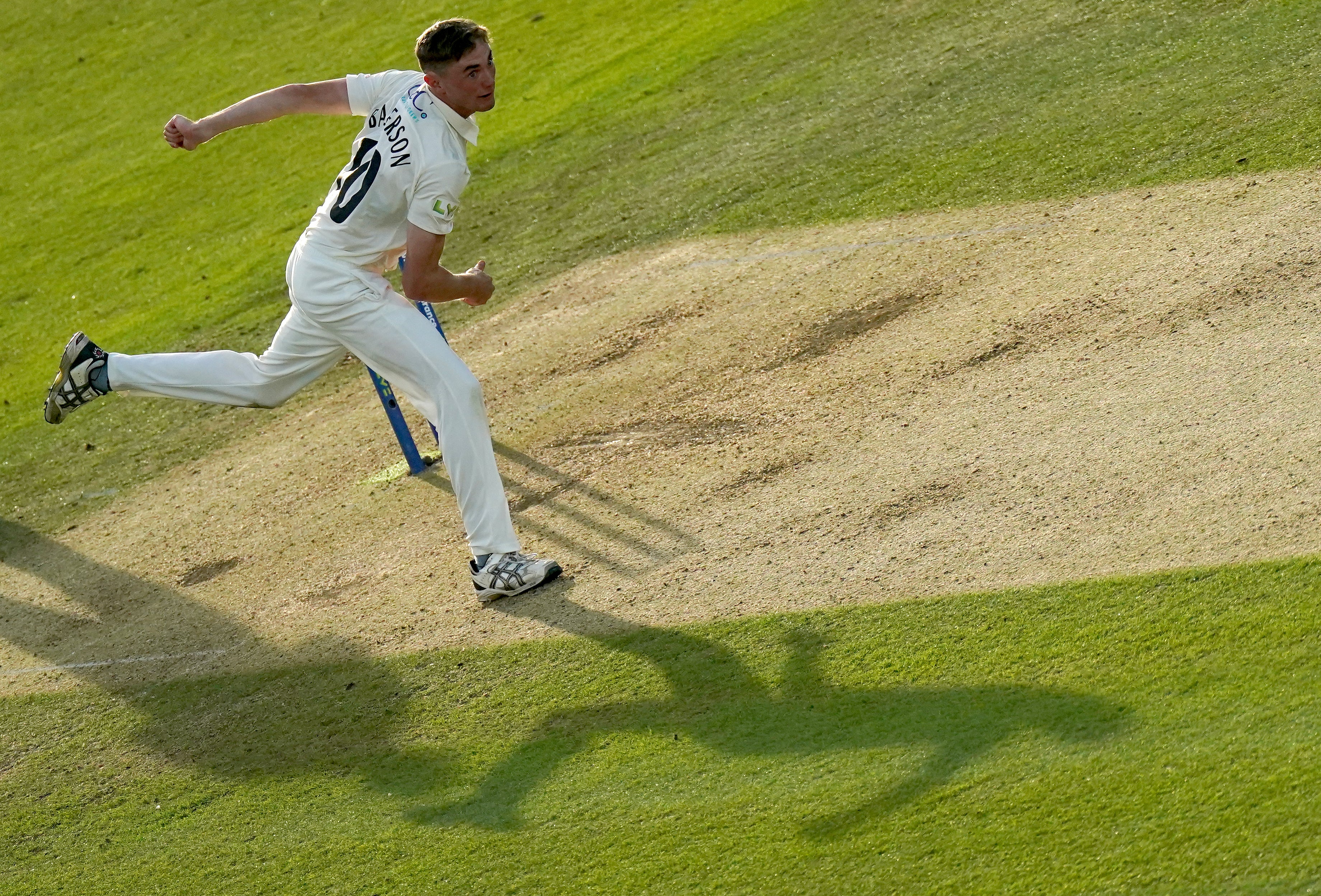 George Balderson claimed a hat-trick for Lancashire (Adam Davy/PA)