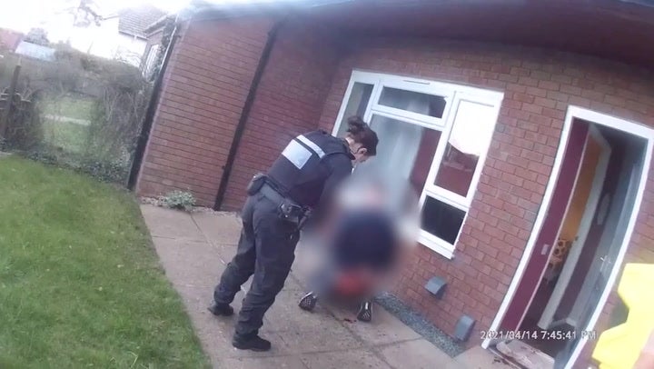 Footage shows arrest of man who stabbed his neighbour to death over motorbike noise