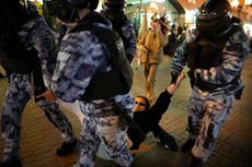 Hundreds arrested as Russians protest Putin’s call to mobilise troops