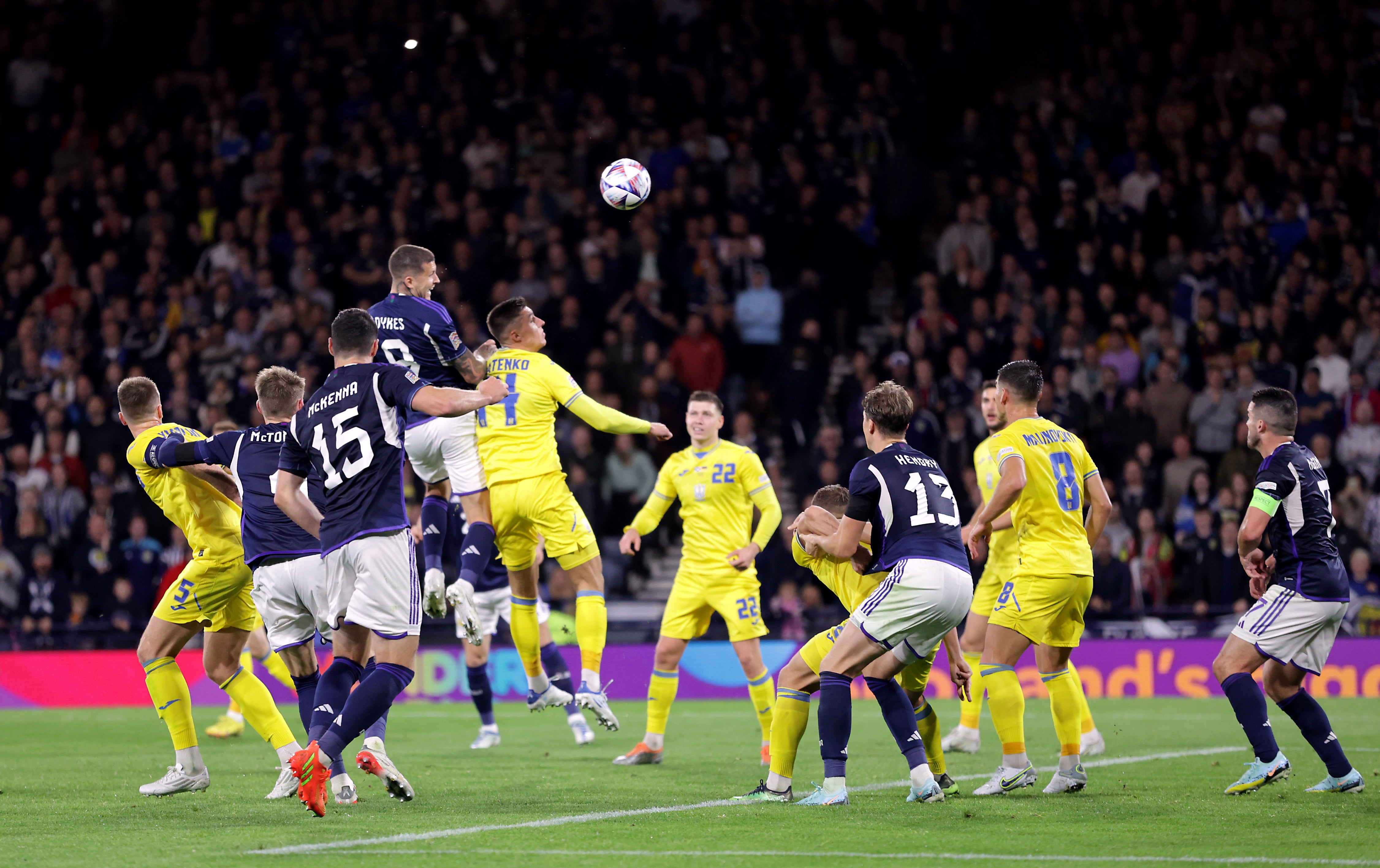 Scotland’s Lyndon Dykes hit a Hampden double (Steve Welsh/PA)