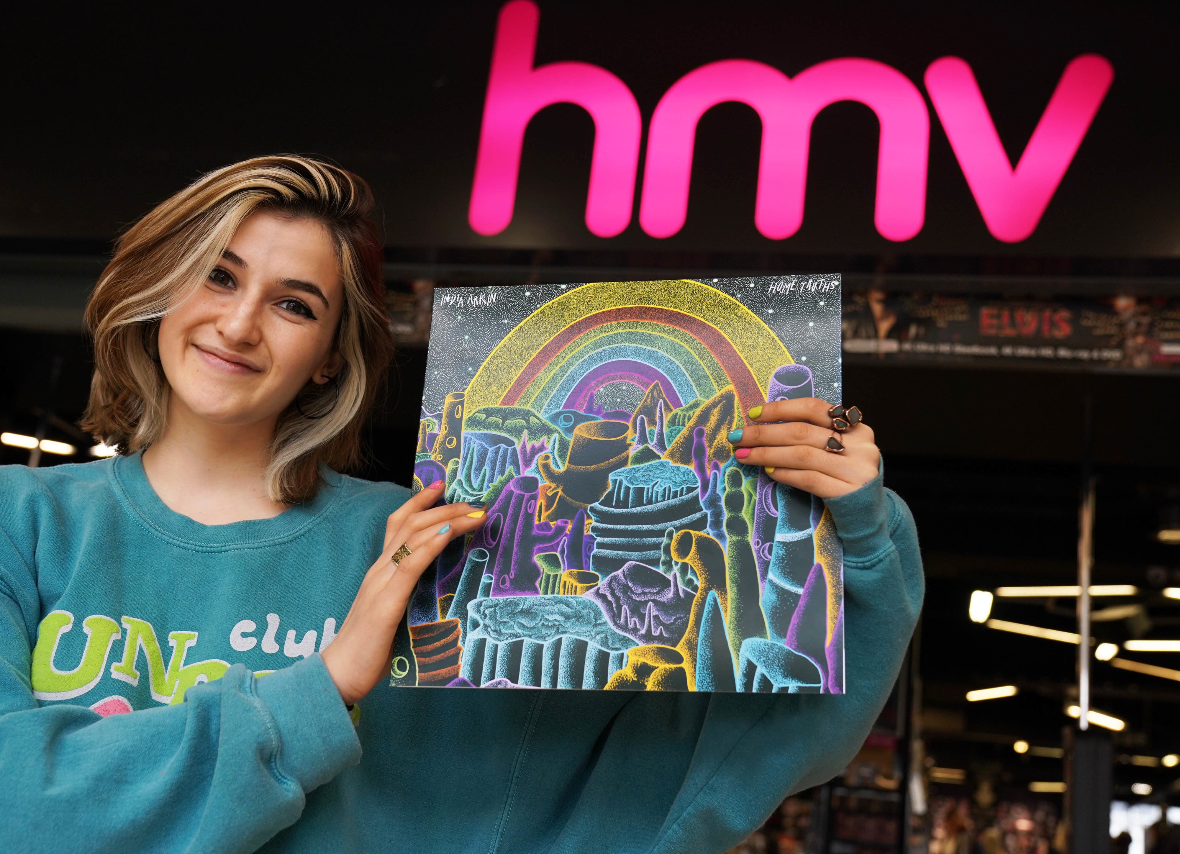 India Arkin appears at an HMV store in Newcastle as part of the launch of its new label 1921 Records (Owen Humphrys/PA)