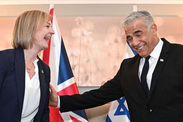 <p>Liz Truss told her Israeli counterpart about the possible move during a meeting last month, but the plan has been abandoned. (Toby Melville/PA)</p>