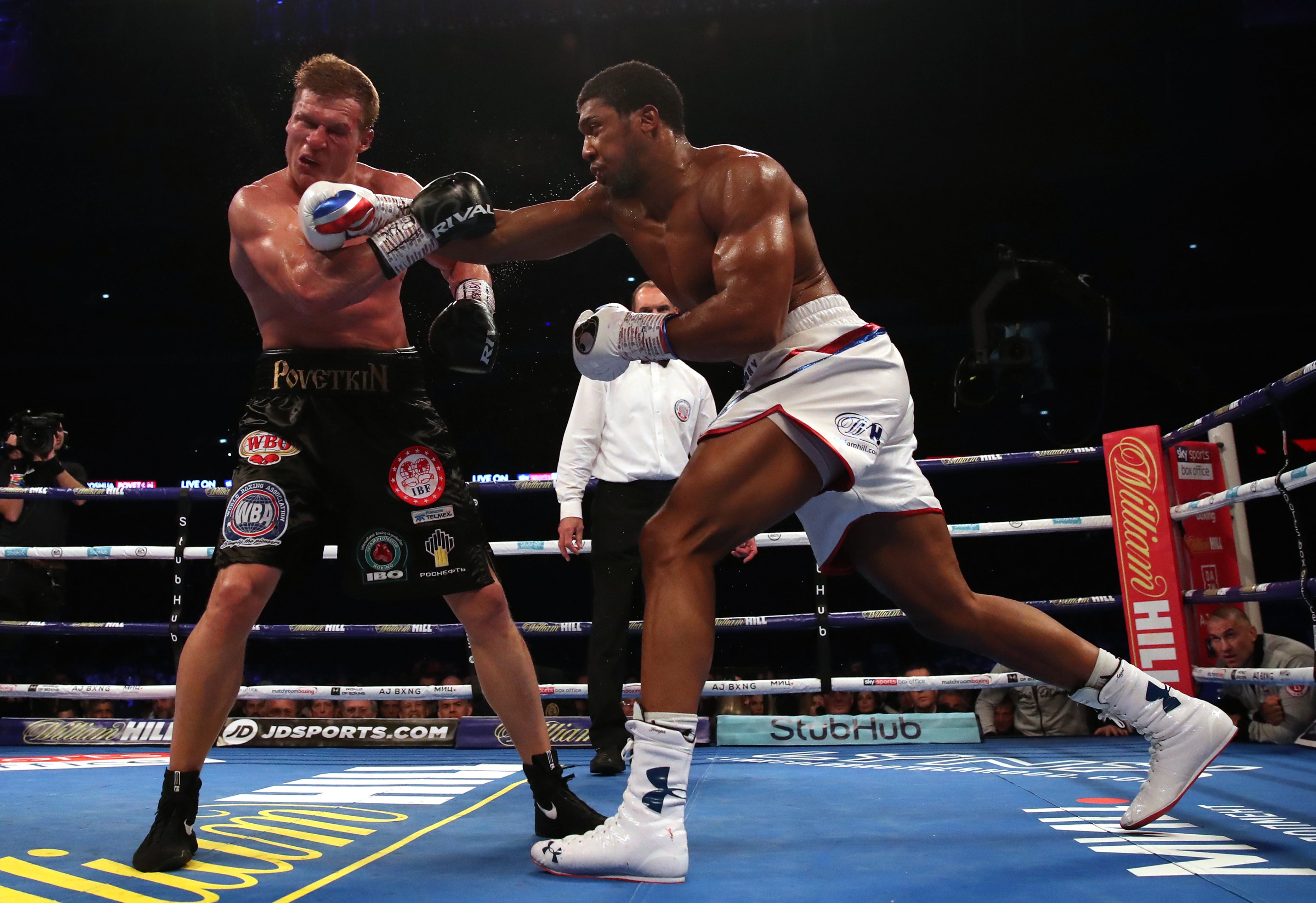 Anthony Joshua retained all three of his titles against Alexander Povetkin (Nick Potts/PA)