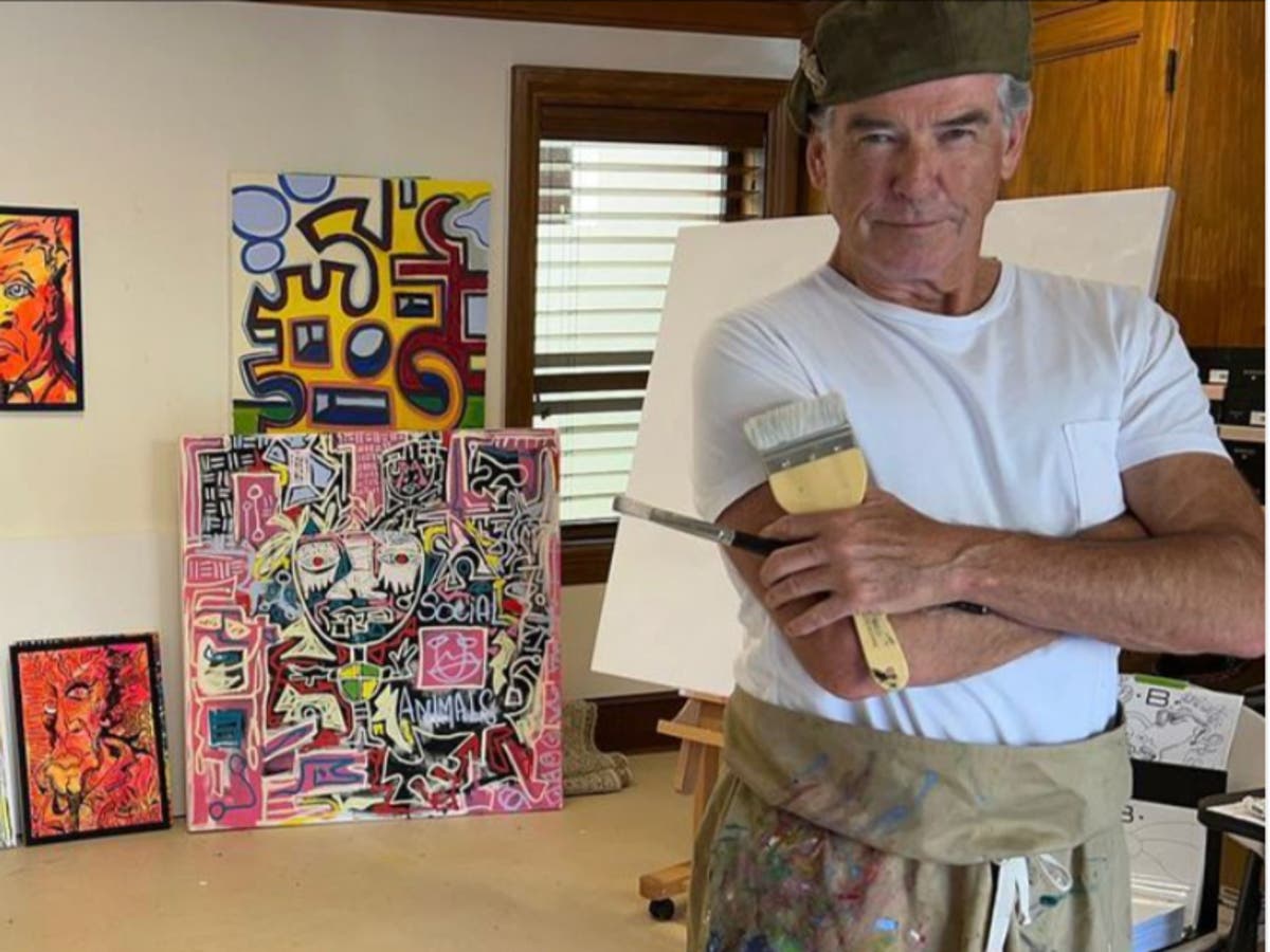 Pierce Brosnan says he painted ‘with his hands’ during late wife’s cancer diagnosis