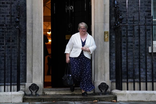 Newly installed Health Secretary and Deputy Prime Minister Therese Coffey leaving Downing Street, London (PA)