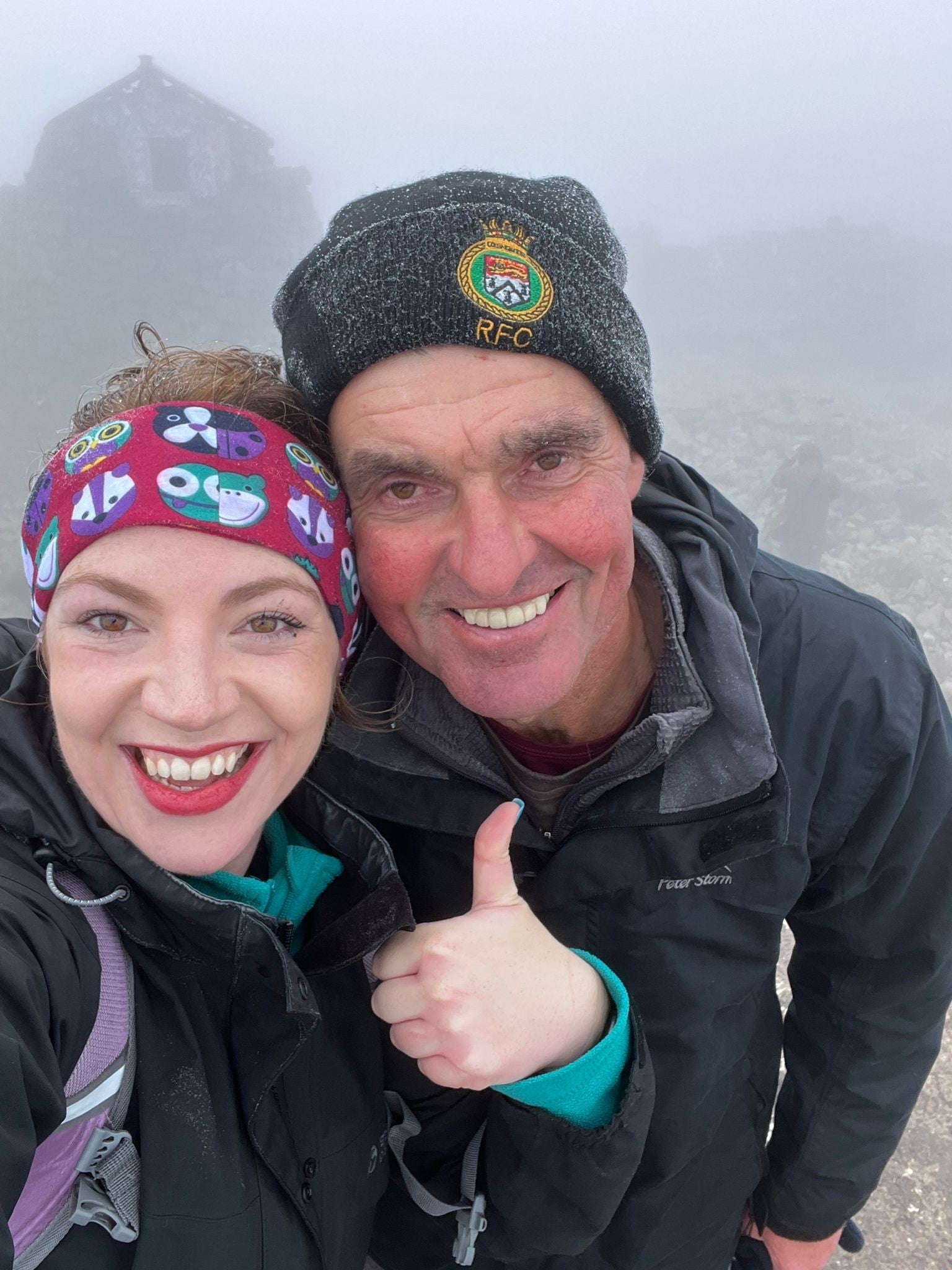 Courtney Ferguson and Trevor Botwood made it to the summit of Ben Nevis (Courtney Ferguson/NHS Lothian/PA)