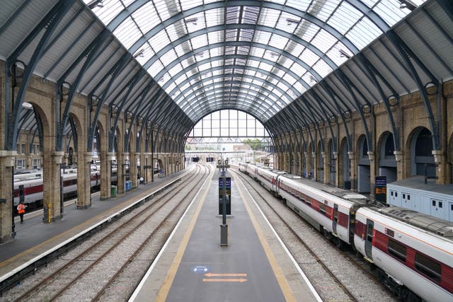 Empty platforms at King’s Cross railway station (Kirsty O’Connor/PA)