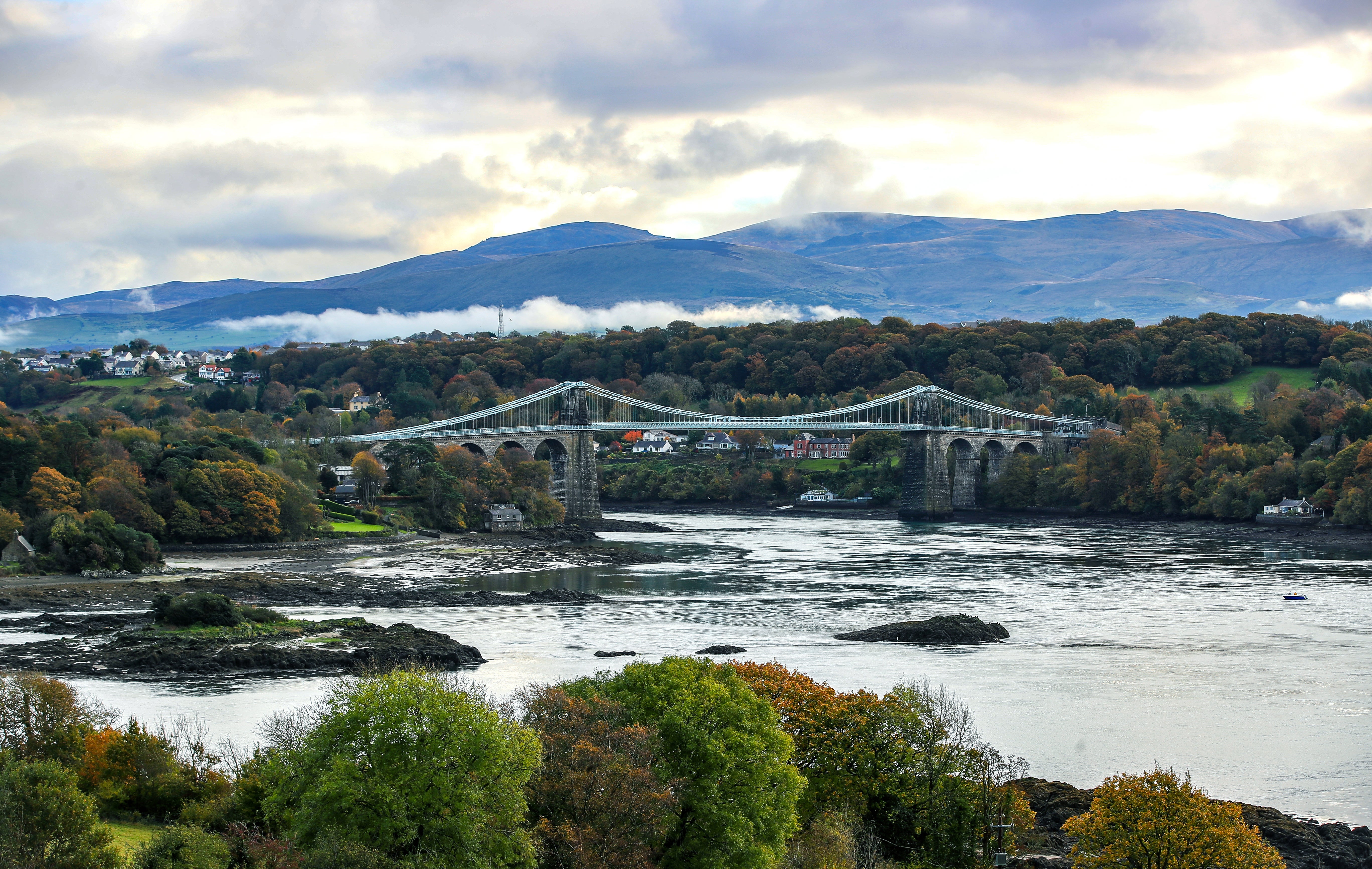 The Menai Bridge in Anglesey, North Wales