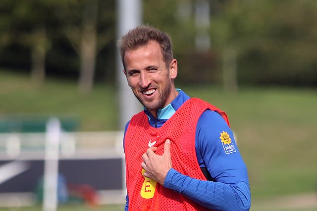 England’s Harry Kane during a training session (Simon Marper/PA)