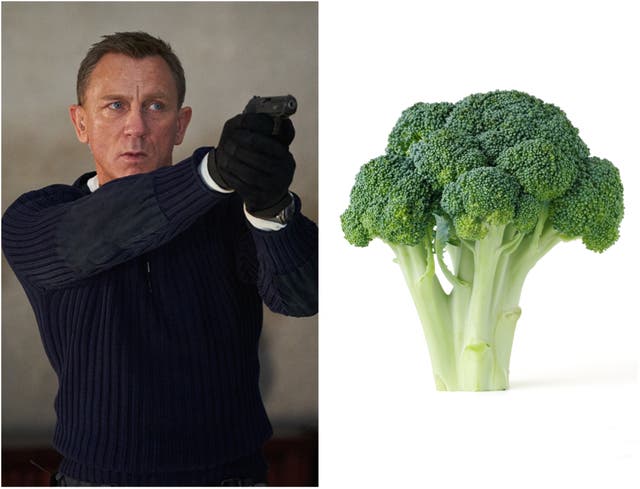 <p>Daniel Craig and broccoli</p>