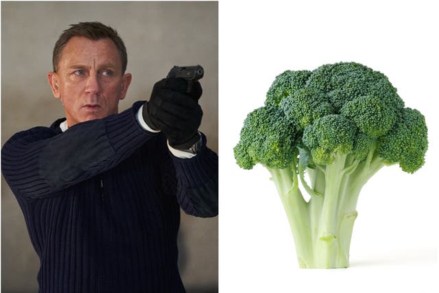 <p>Daniel Craig and broccoli</p>