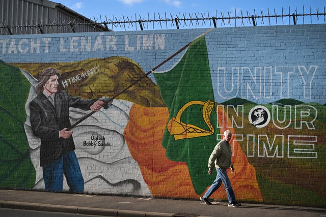 <p>A Belfast mural calling for Irish unity on the day the latest Northern Ireland census was released</p>