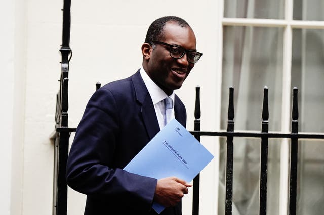 Chancellor of the Exchequer Kwasi Kwarteng leaves 11 Downing Street (Aaron Chown/PA)