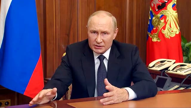 <p>Vladimir Putin addresses the nation in Moscow</p>