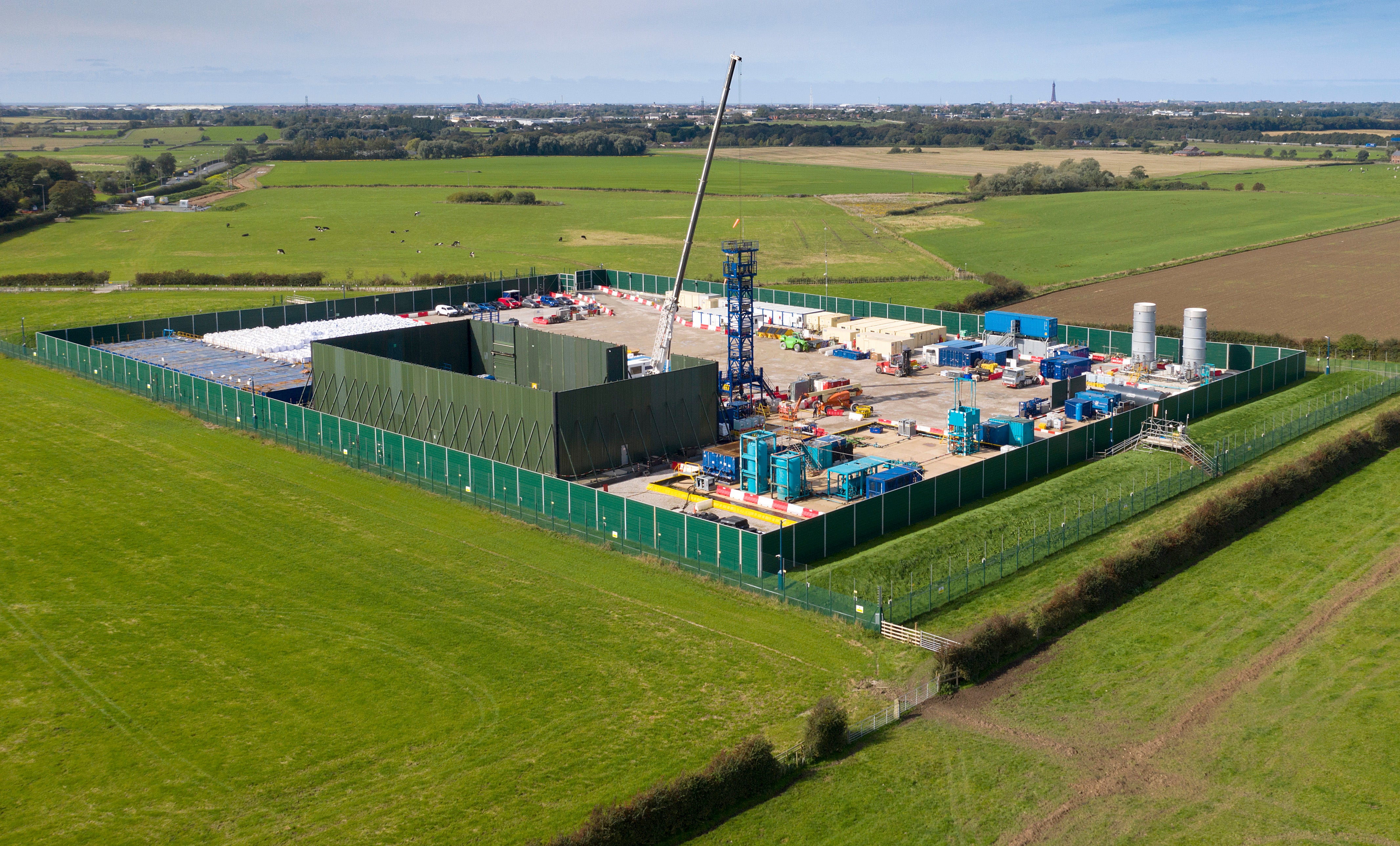 The Cuadrilla shale gas extraction site at Preston New Road, near Blackpool